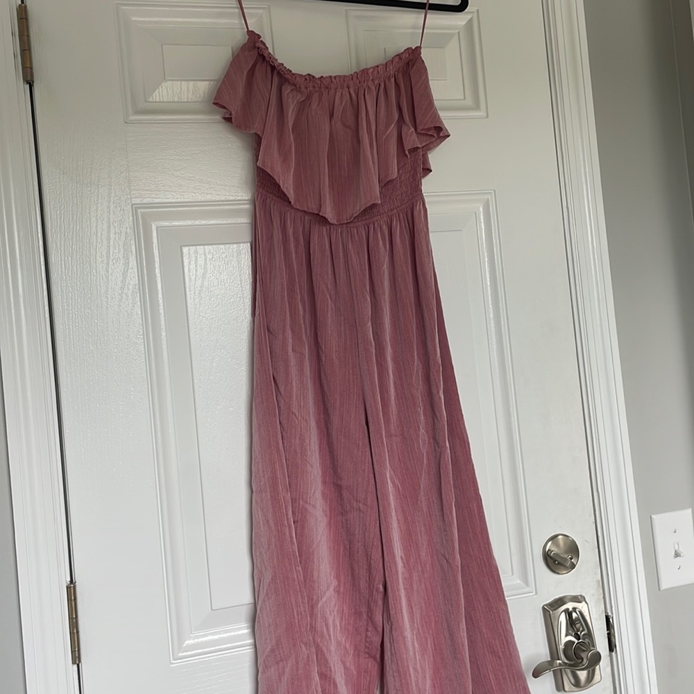 Mauve strapless jumpsuit